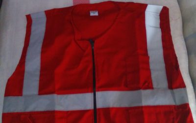 rompi bahan drill merah