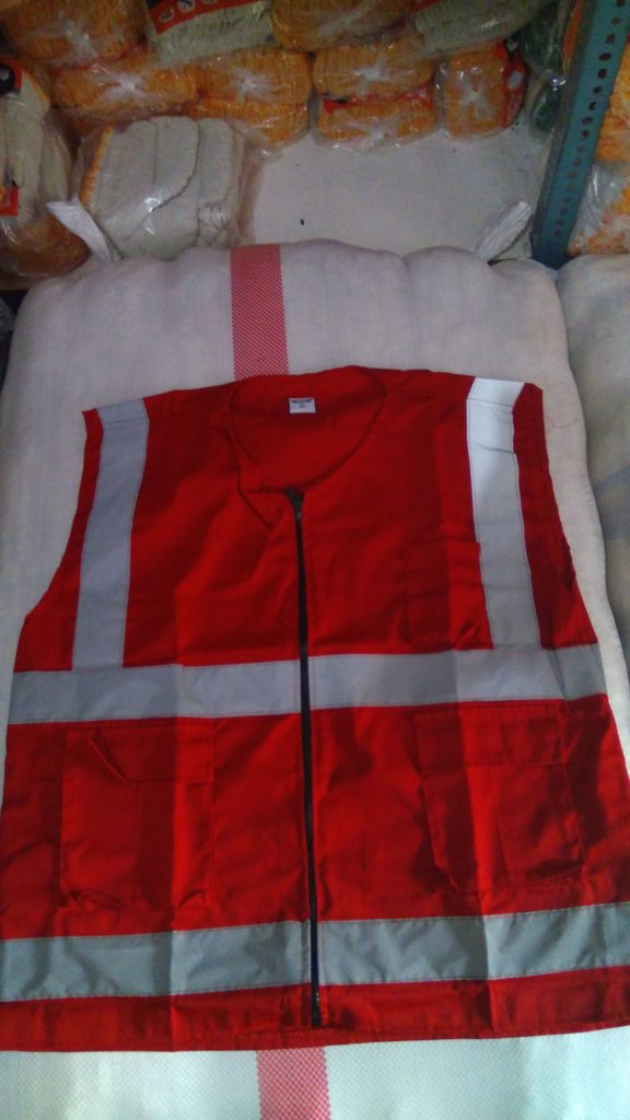 rompi bahan drill merah